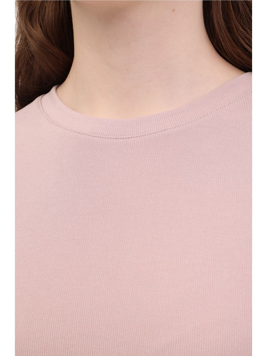 Bej WL VERGNE 11MS466 5FX Vizon Kadın Kısa Kol T-Shirt-3