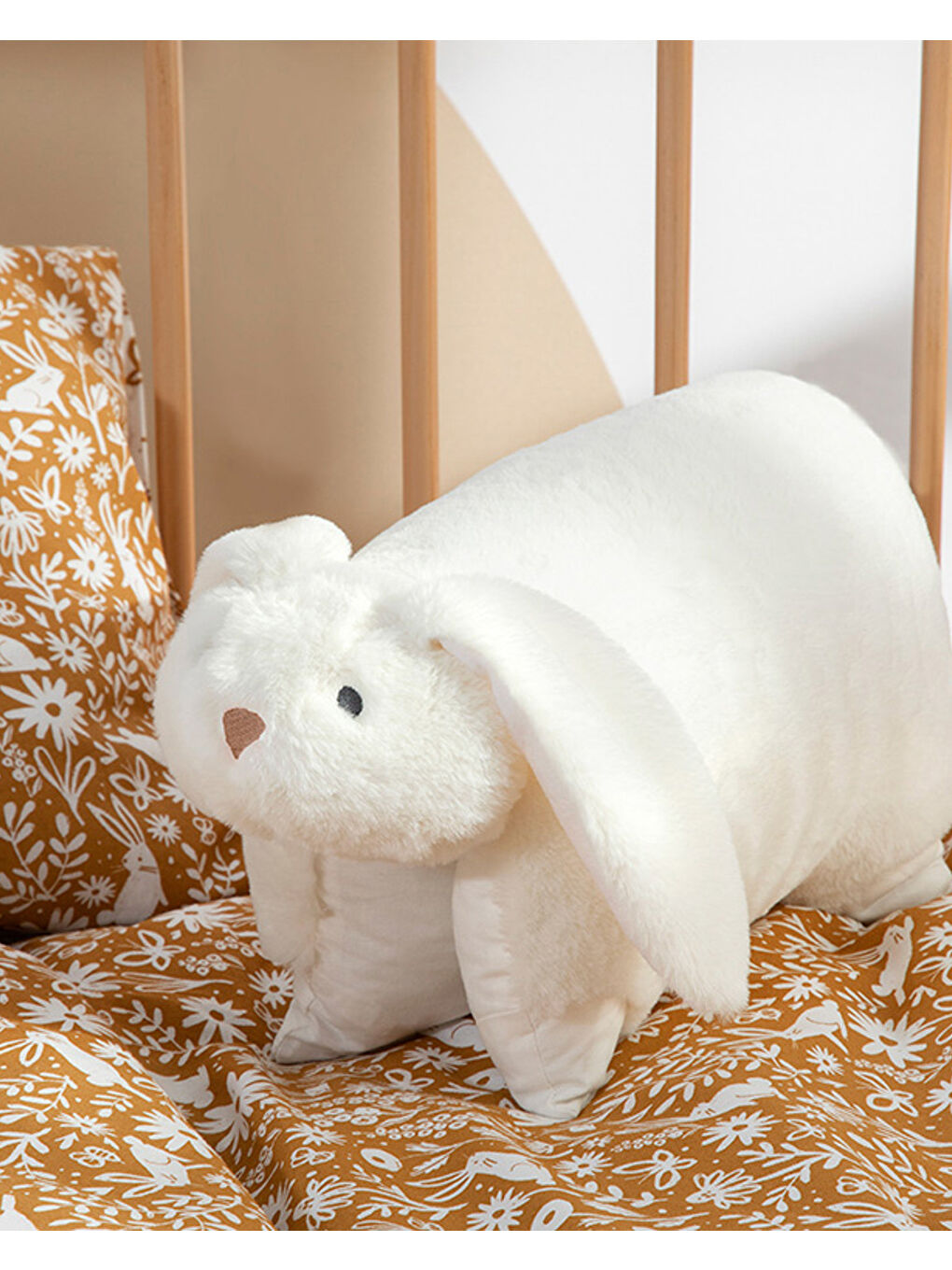 Bunny Tekli Bebe Dekoratif Kırlent Ekru