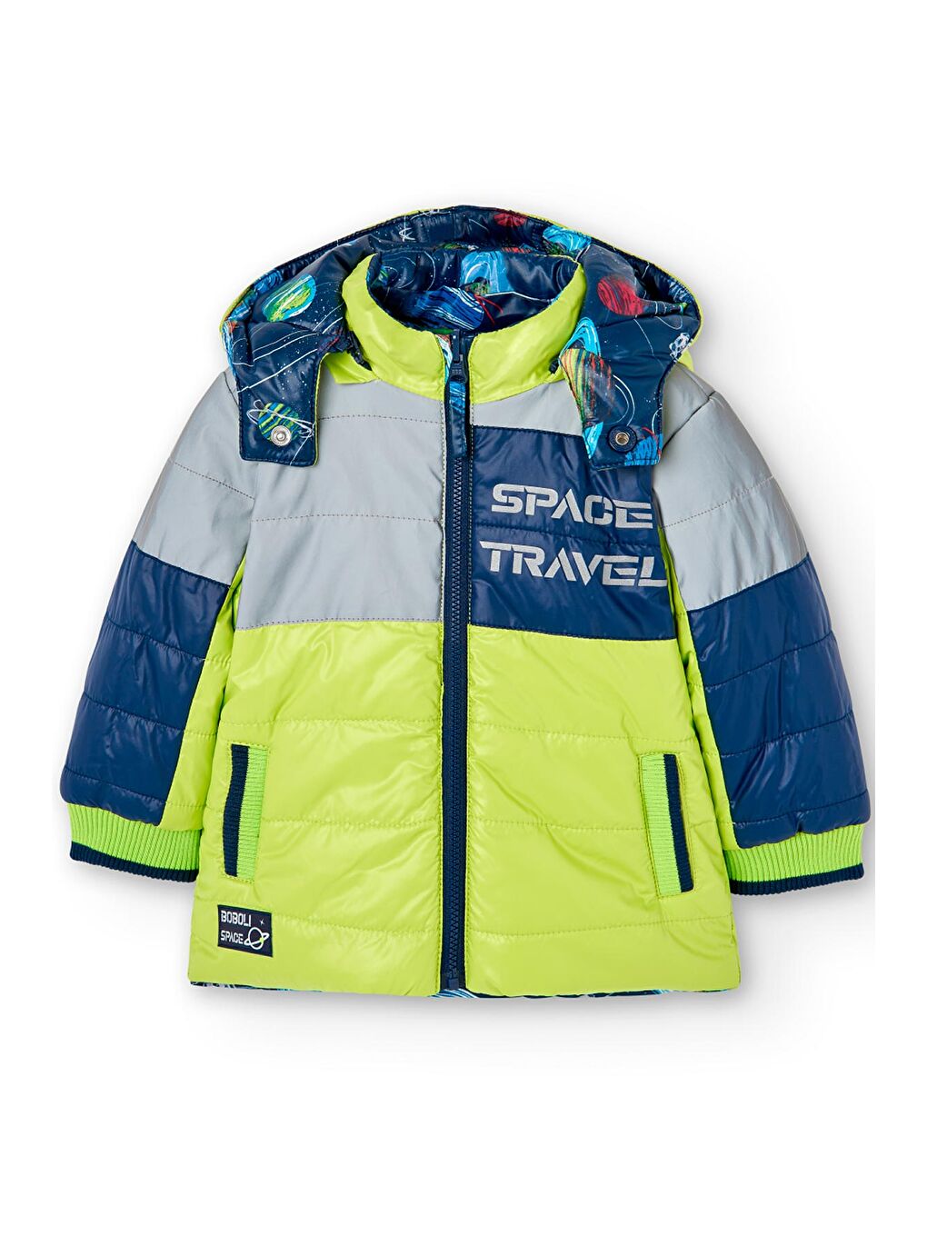 Yeşil Erkek Çocuk Mont Desenli-4