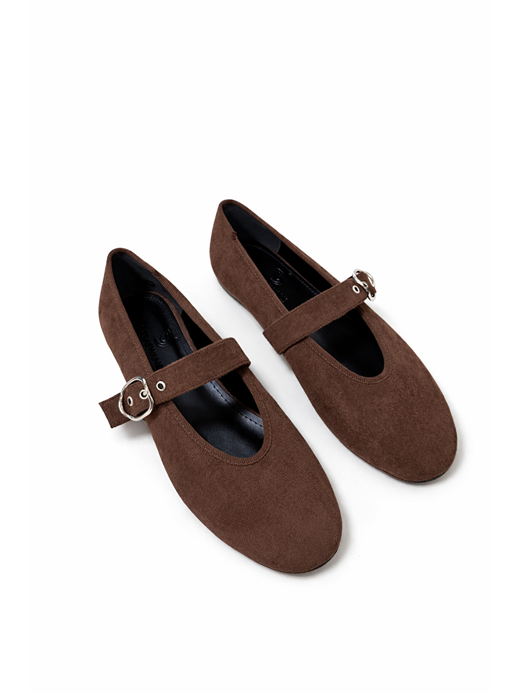 Kahverengi Paula  Kadın Kemer Detay  Süet Babet Kahve-1