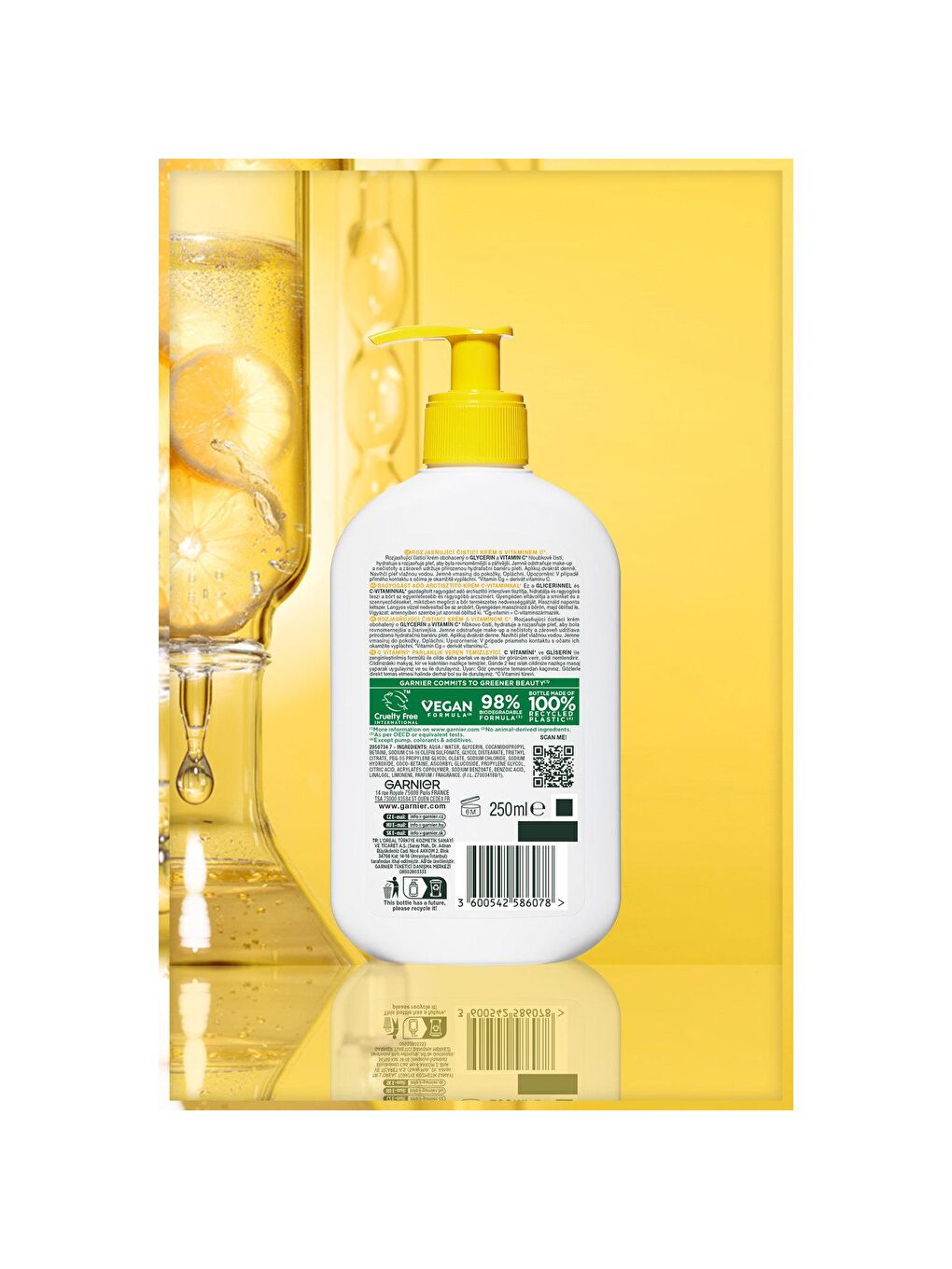 GARNIER Şeffaf C Vitamini Parlaklık Veren Temizleyici 250 ml - 1