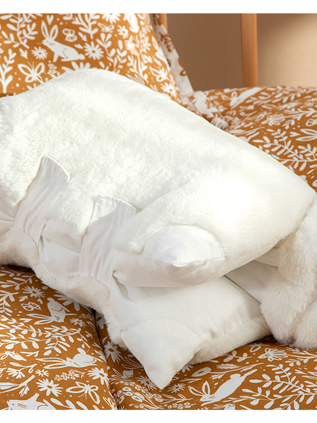 Bunny Tekli Bebe Dekoratif Kırlent Ekru-1