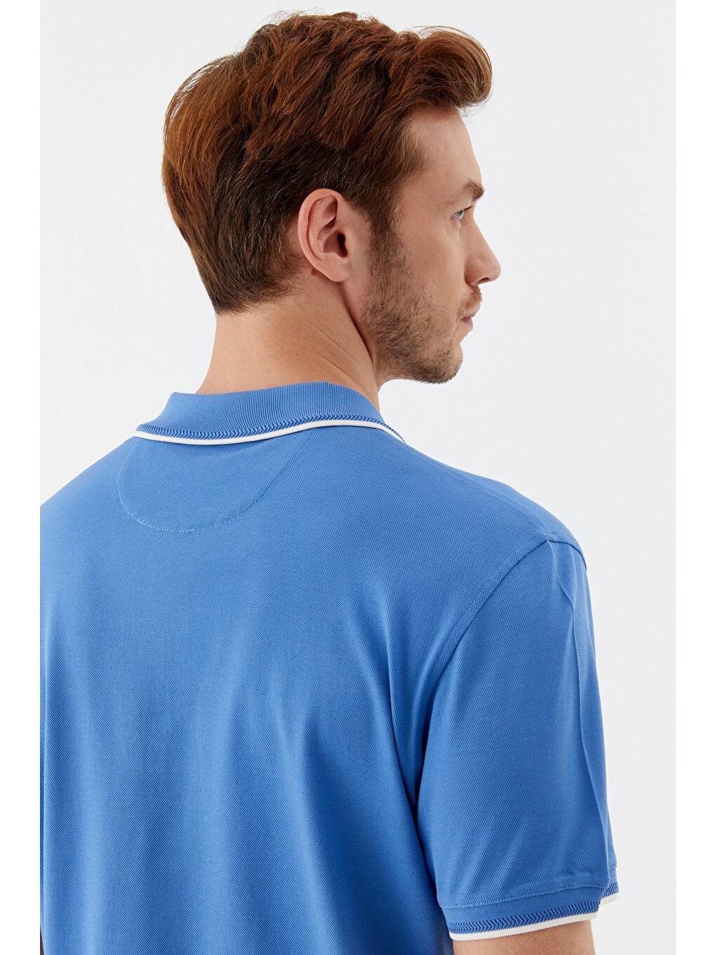 Mavi Regular Fit %100 Pamuk Fermuarlı Polo Yaka T-shirt-4