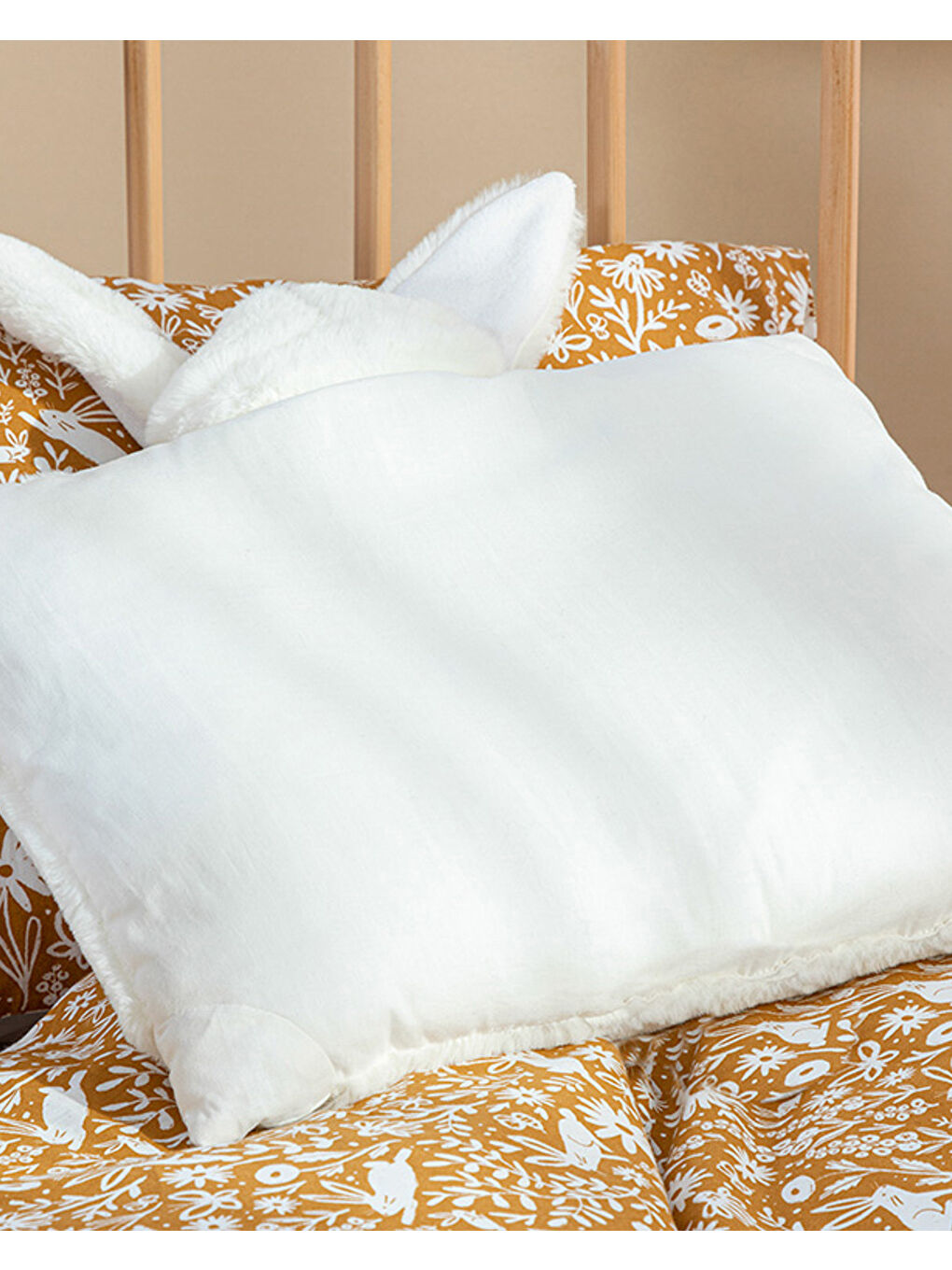 Bunny Tekli Bebe Dekoratif Kırlent Ekru-2