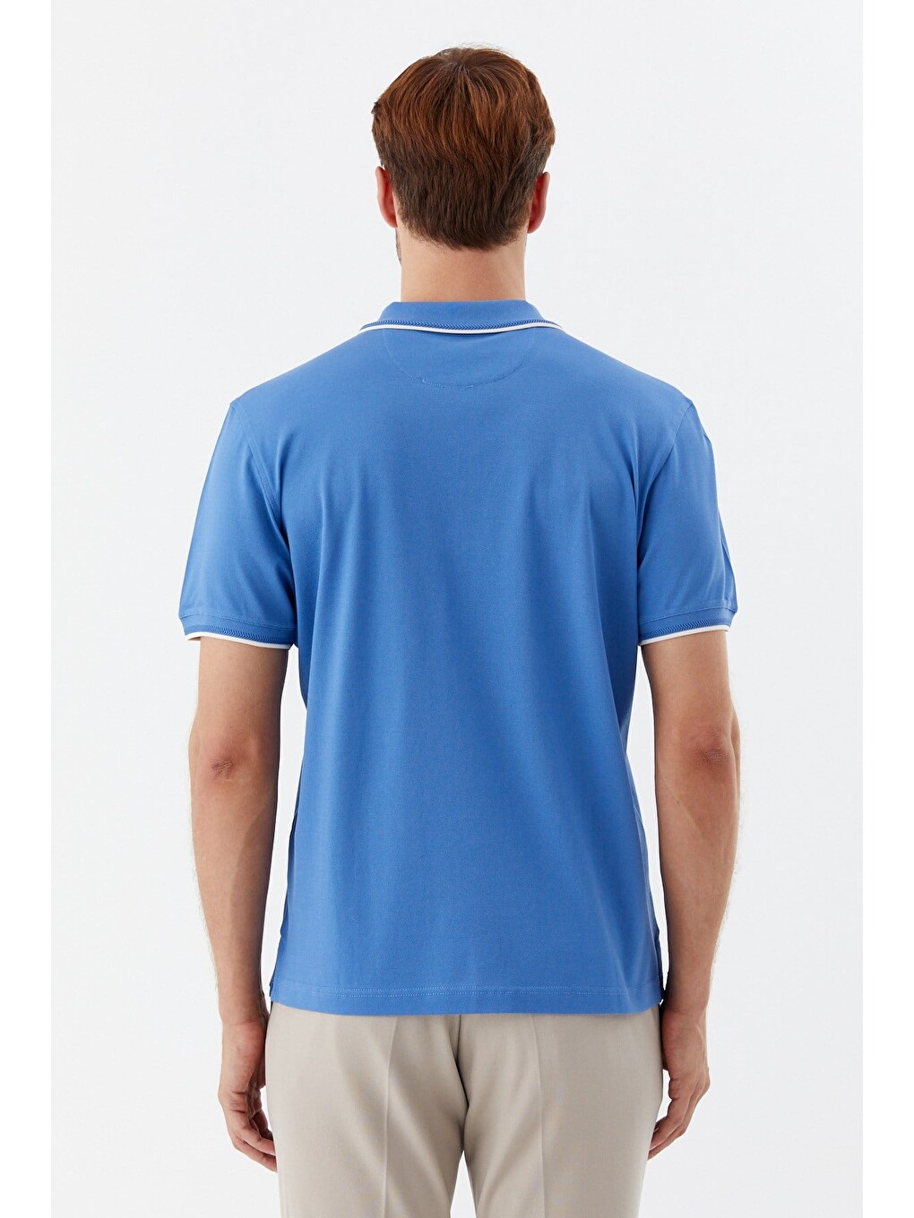 Mavi Regular Fit %100 Pamuk Fermuarlı Polo Yaka T-shirt-5