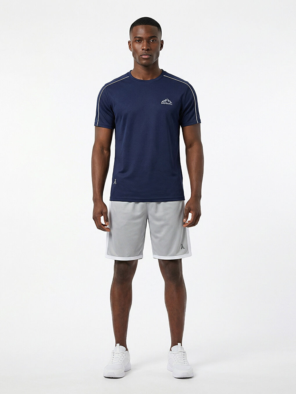 Lacivert ORENDAHILL Erkek Spor Tişört Hızlı Kuruyan Esnek Regular Fit Trim Detaylı Activewear-1