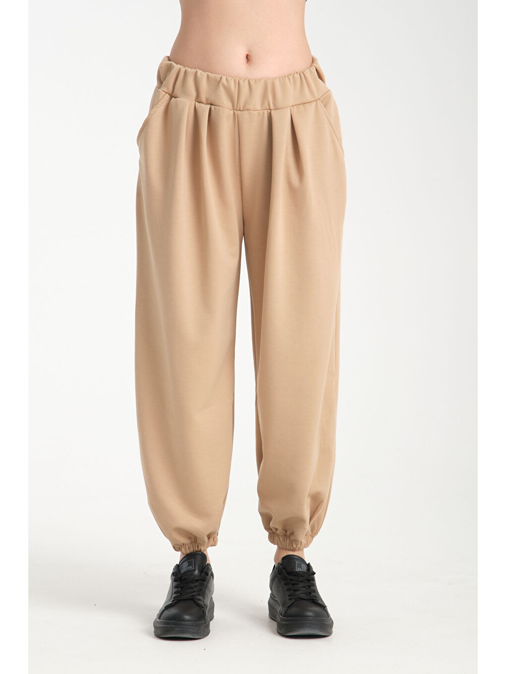 Bej Kadın Beli Lastili Şalvar MG 1021