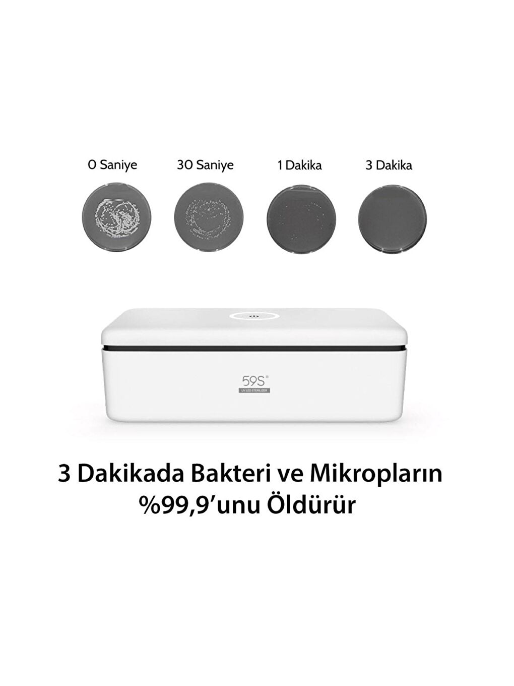 59S Beyaz-Renklibaskı S2 Ultraviyole (UVC) Mini Sterilizasyon Kutusu - 2