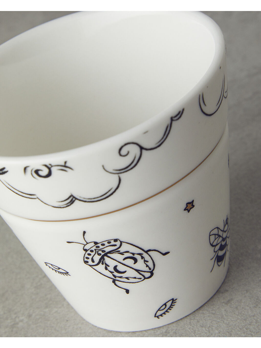 Talisman Magical New Bone China Bardak 230 ml Beyaz-Gold-2