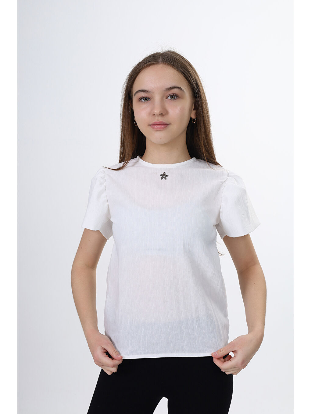 Beyaz Kız Çocuk Okul Tişört