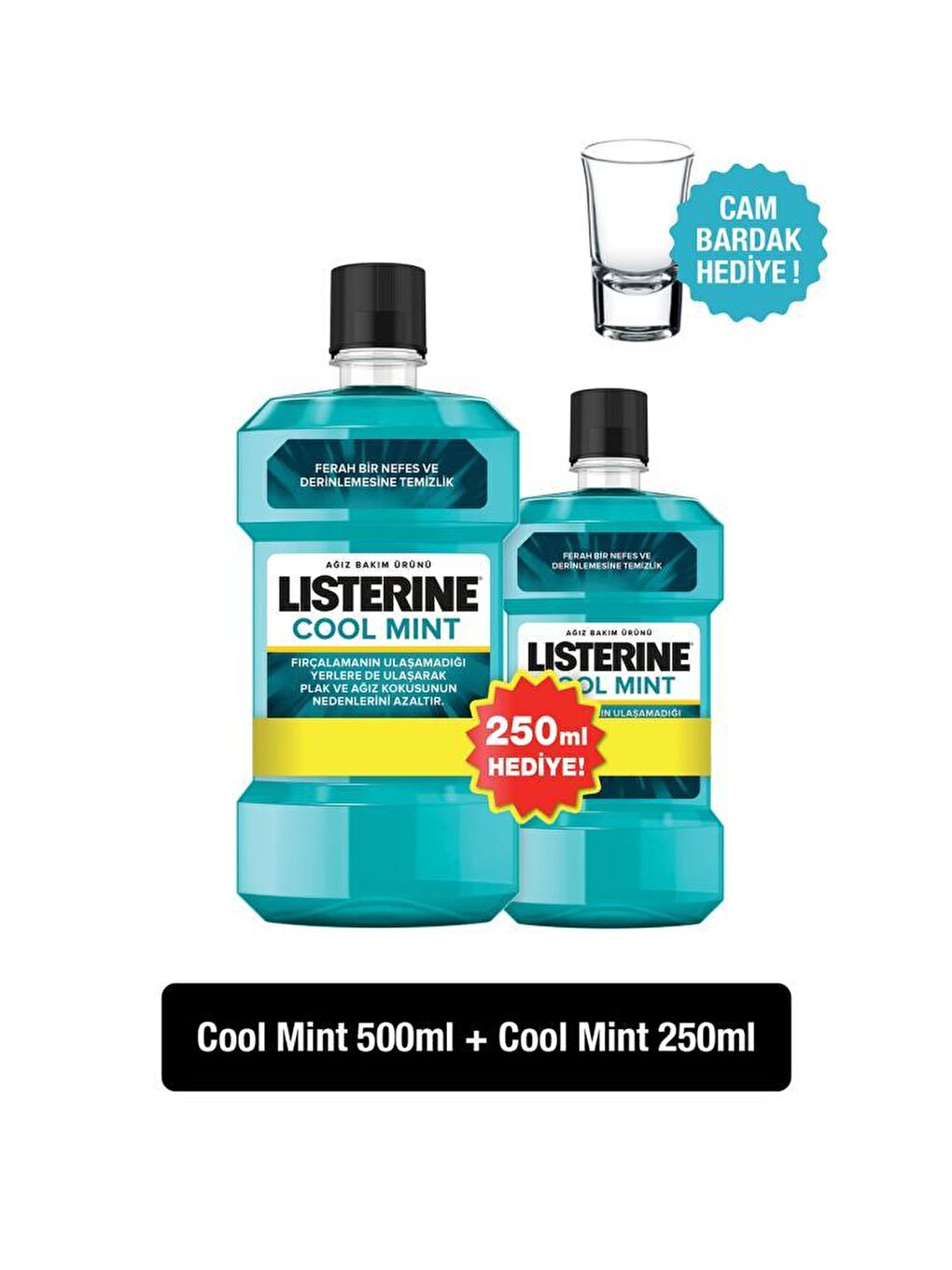 Listerine Renksiz Cool Mint Ağız Bakım Suyu 500+250 ml