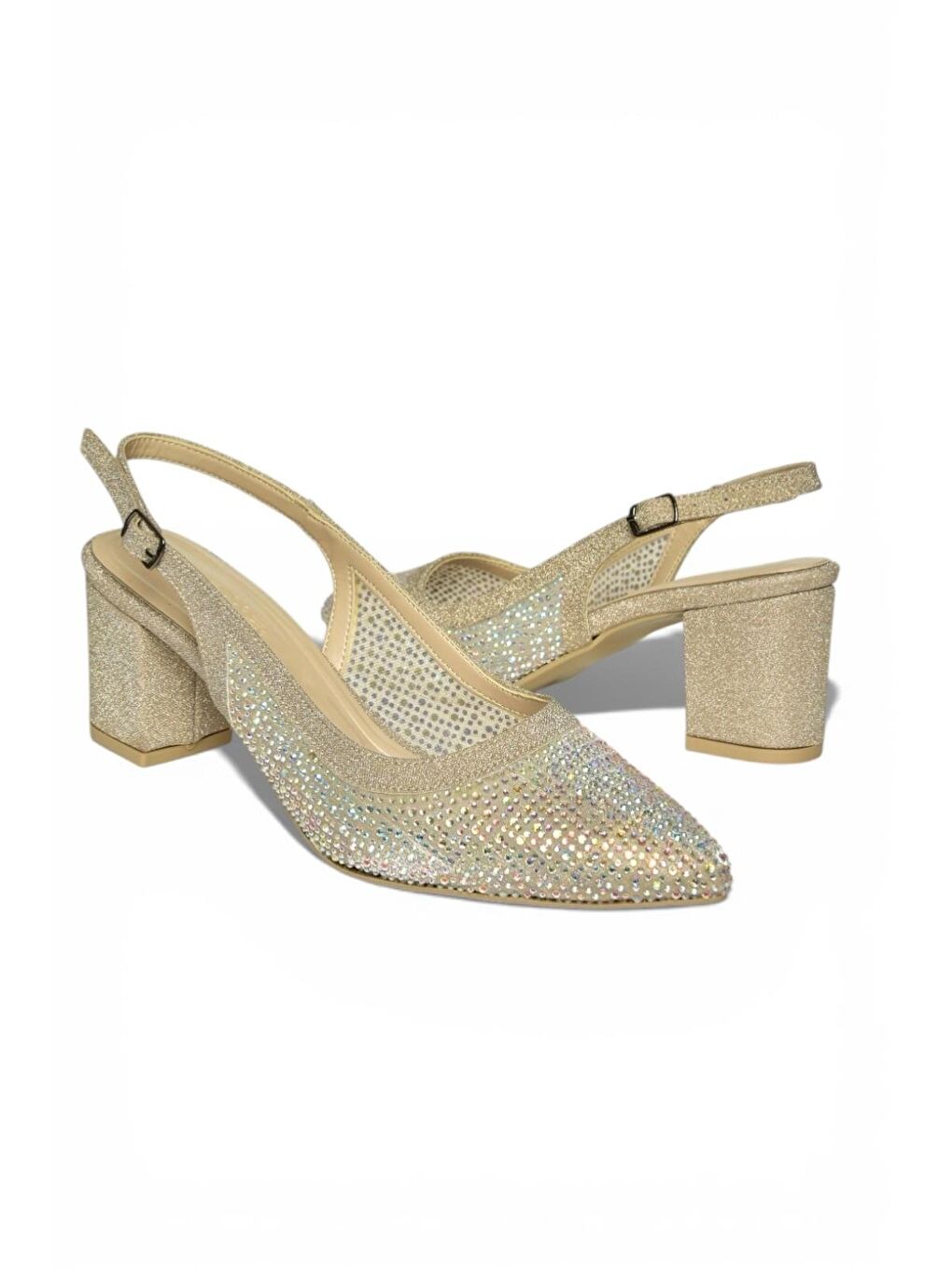 Sarı Altın Kadın Topuklu Ayakkabı Y820403014-1