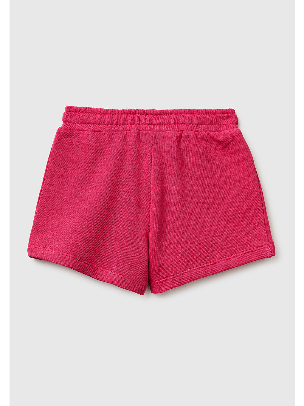 Kız Çocuk Koyu Pembe Logo İşlemeli Beli İpli Şort-1