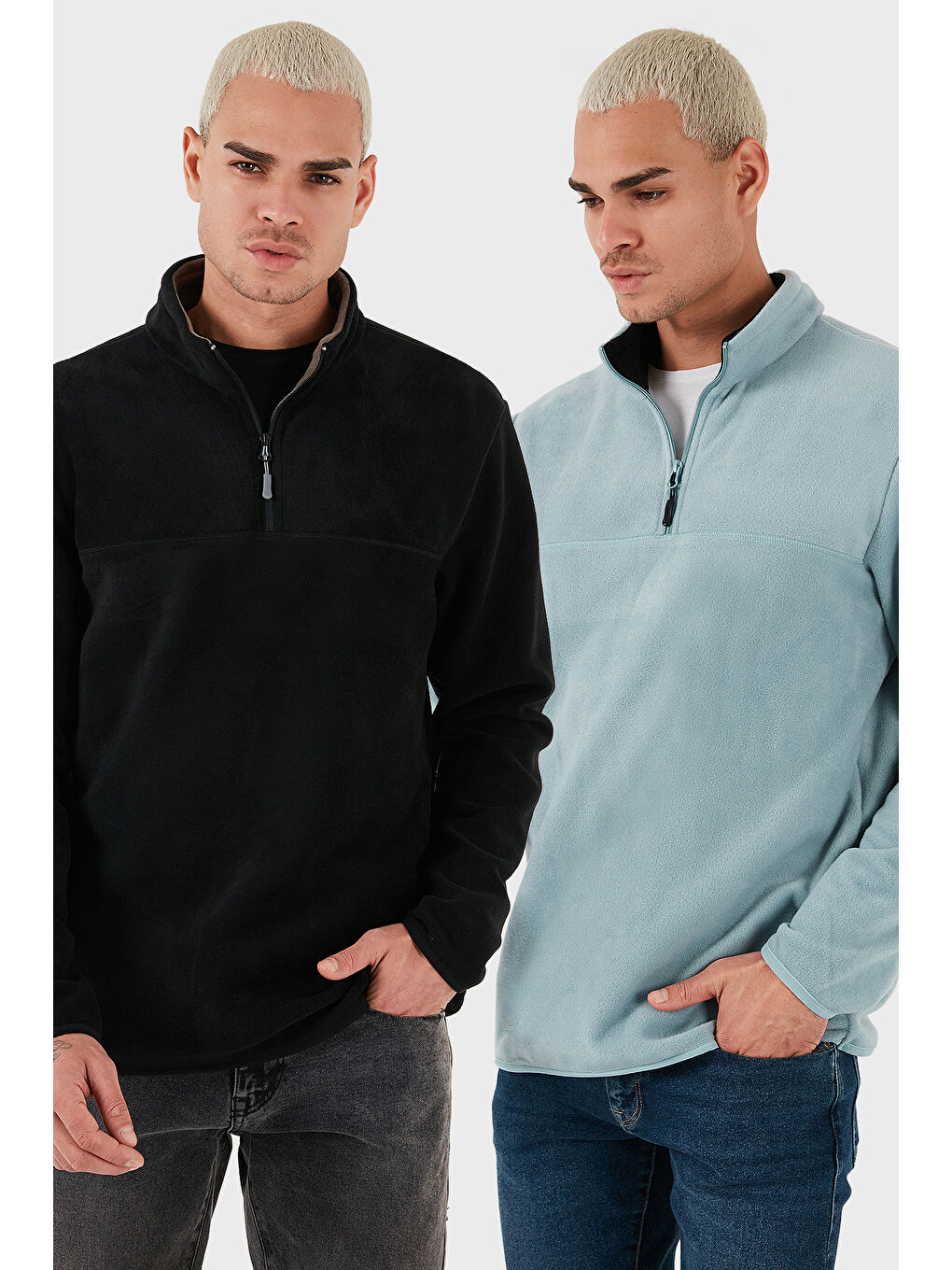 Siyah Regular Fit Anti-Pilling Tüylenme Yapmayan Soğuk Geçirmez 2'li Paket Polar 5896700S2