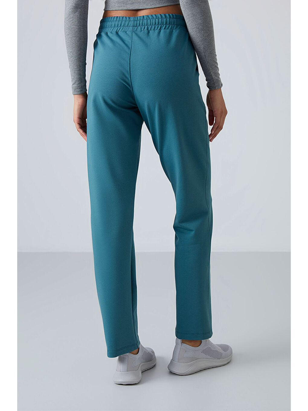 Yeşil Zümrüt Yüksek Bel Cepli Rahat Form Klasik Paça Kadın Eşofman Alt - 94584-4