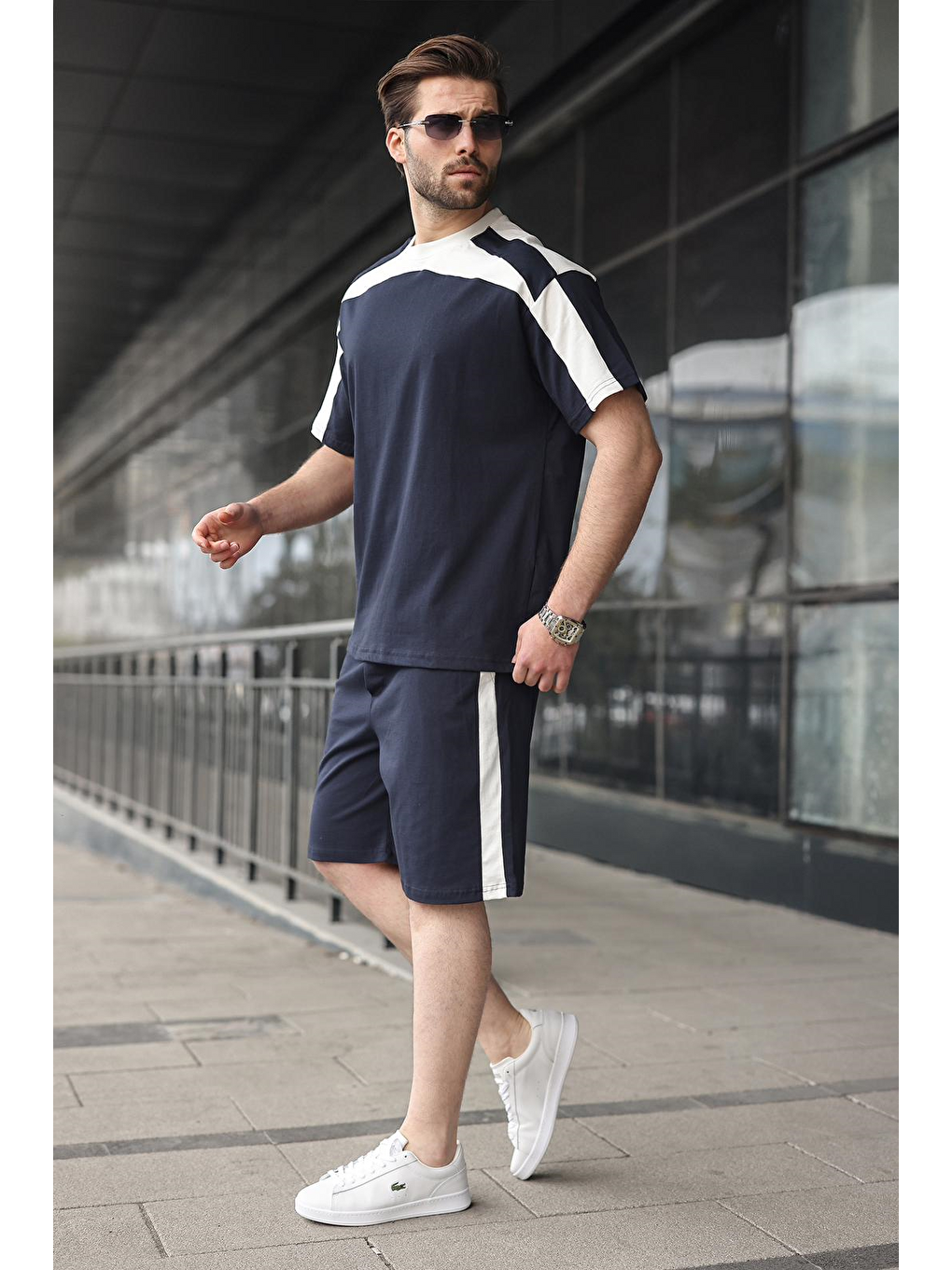 Lacivert Erkek Şort T-Shirt Takımı E7346