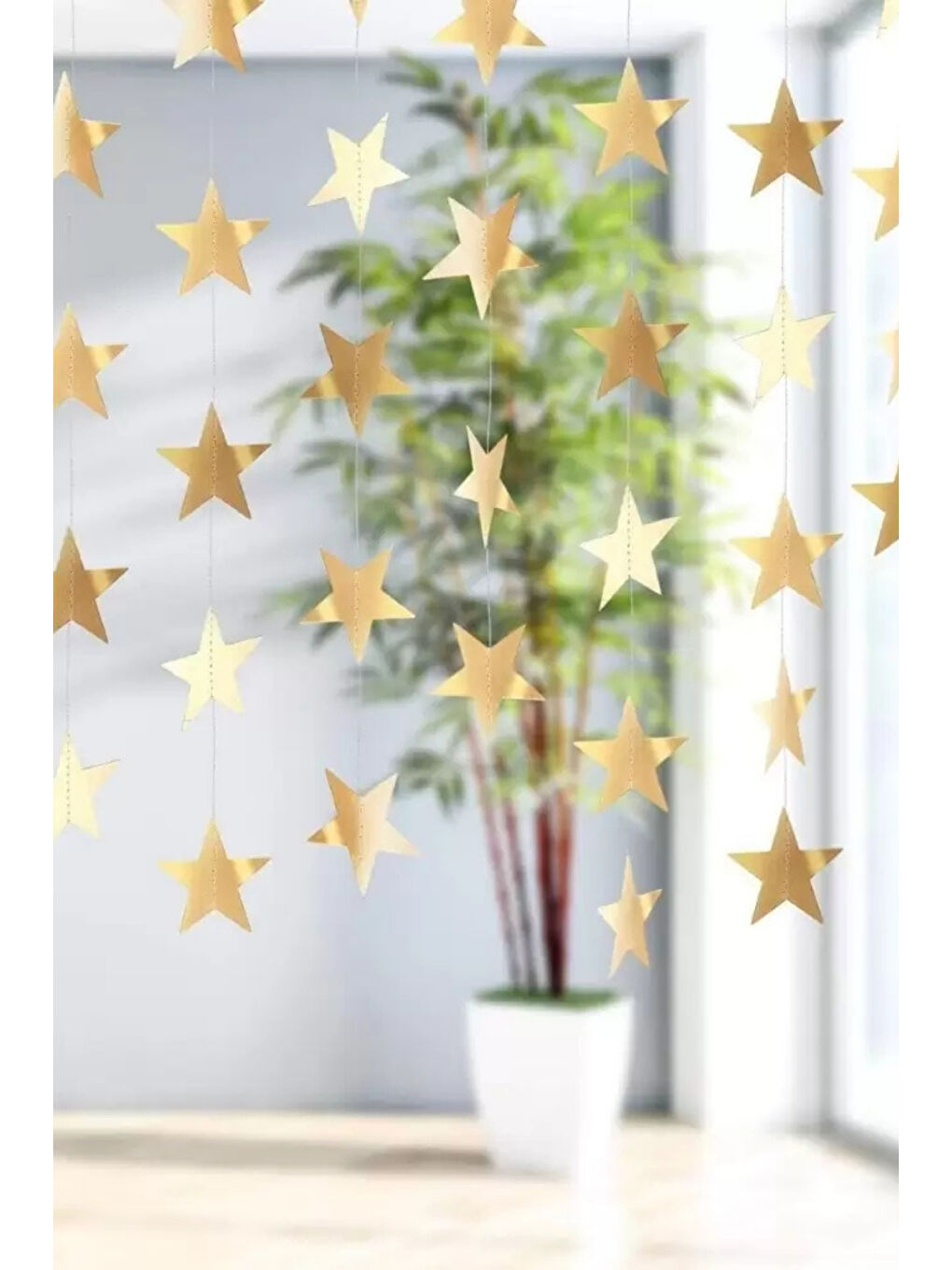 Sarı Altın Sıralı Yıldız Parti Süsü