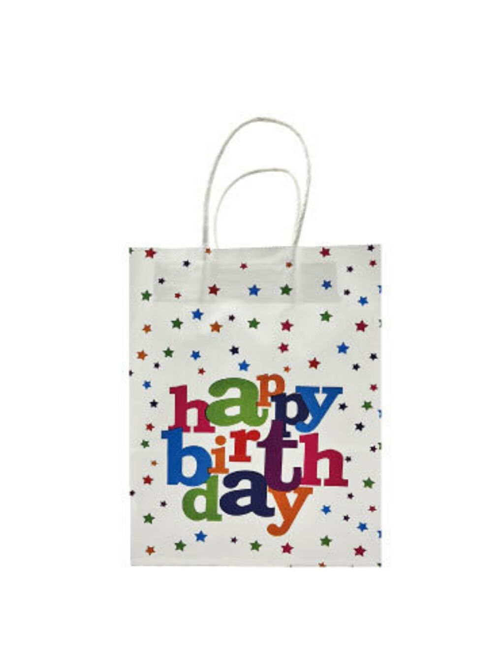 Beyaz 6'lı Kağıt Happy Birthday Hediye Çantası