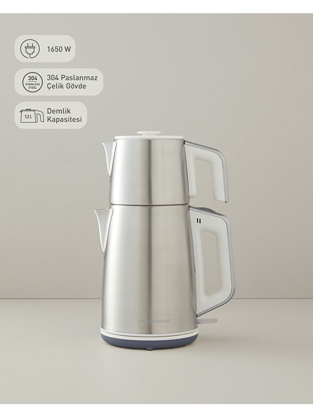 CMK 6010 Inox Çay Makinesi ve Kettle Beyaz-Krom-1