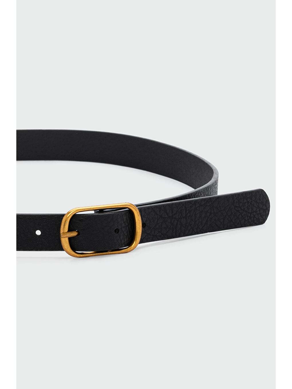 Dikdörtgen Suni Deri Kemer Siyah-1