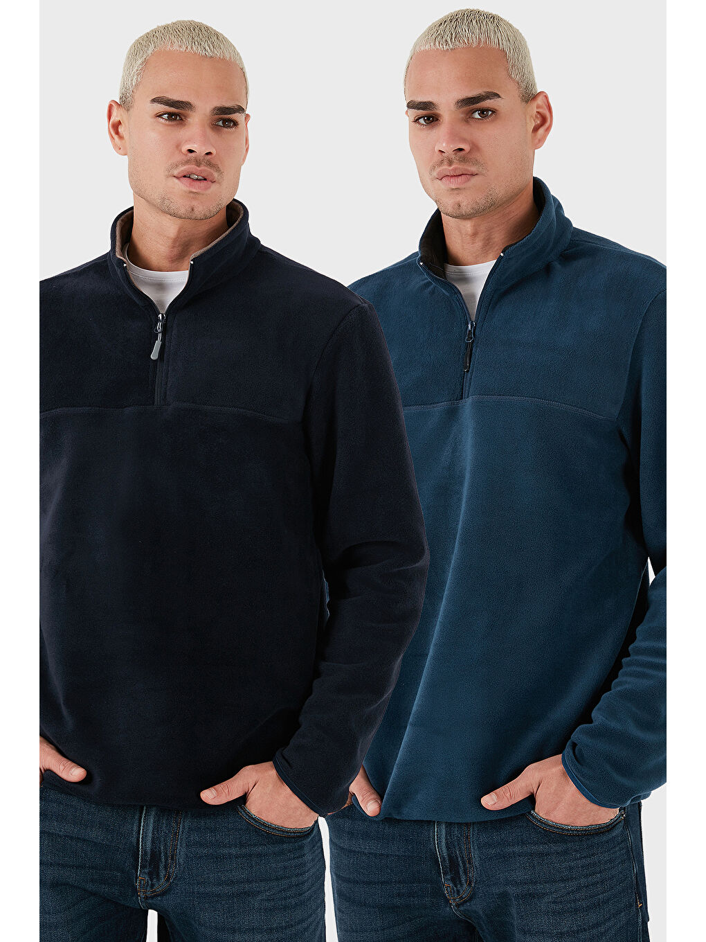 Lacivert Regular Fit Anti-Pilling Tüylenme Yapmayan Soğuk Geçirmez 2'li Paket Polar 5896700S2