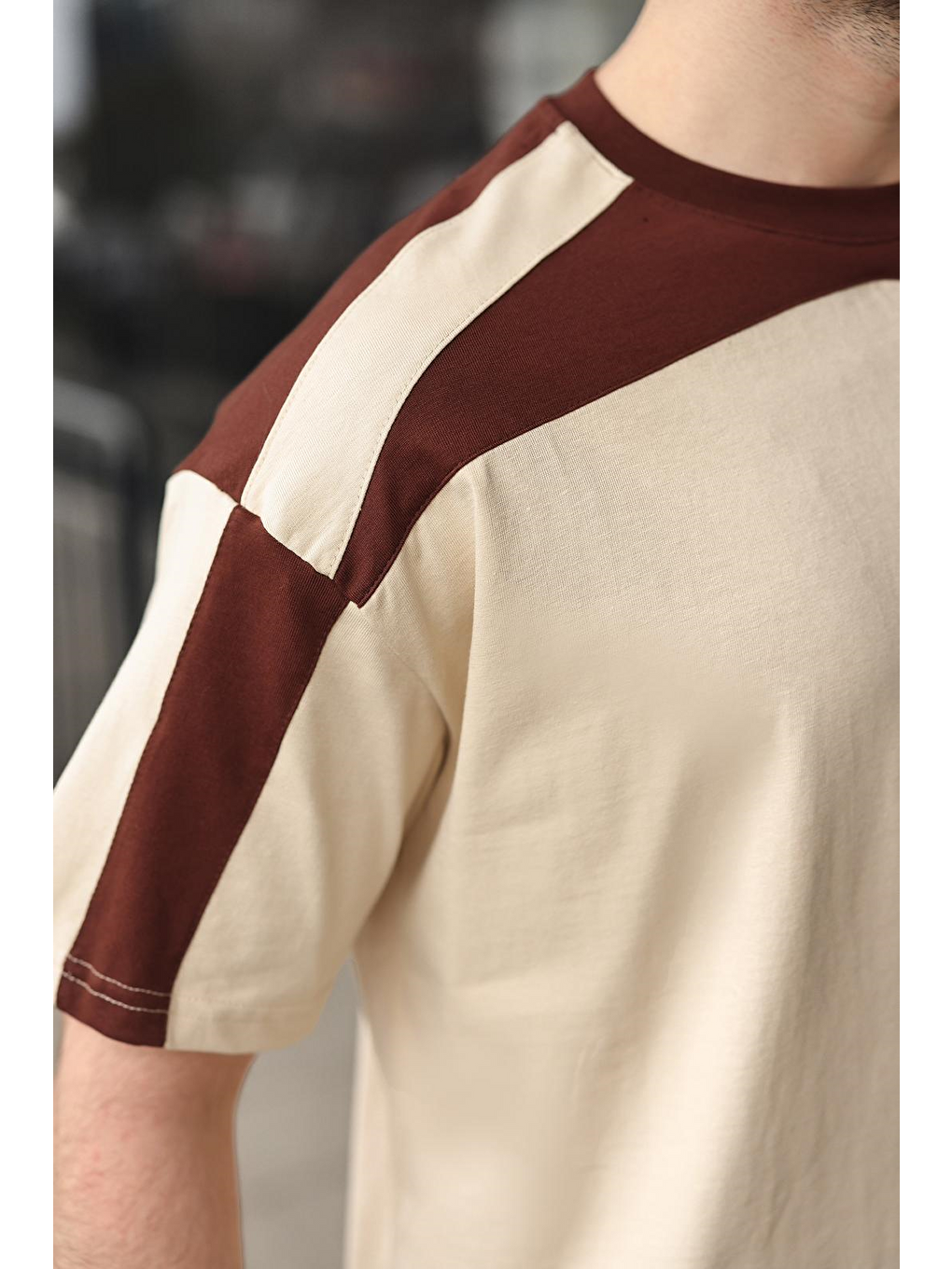 Bej Erkek Şort T-Shirt Takımı E7346-3