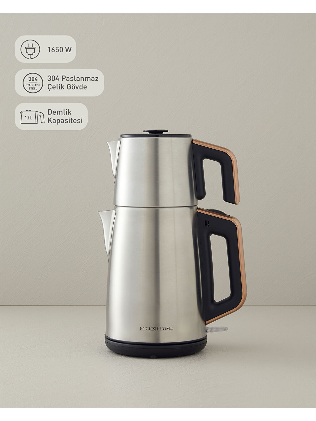 CMK 6010 Inox Çay Makinesi ve Kettle Siyah-Bakır-1