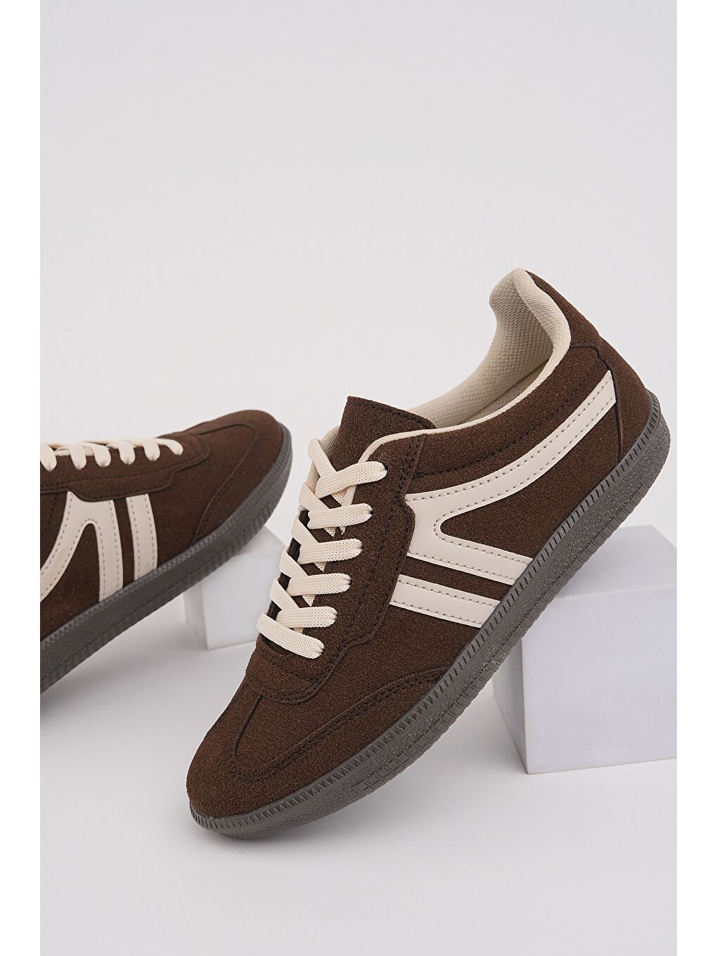 Kahverengi GARCİA Unisex Ortopedik Günlük Bağcıklı Yürüyüş Koşu Sneaker Spor Ayakkabı-1