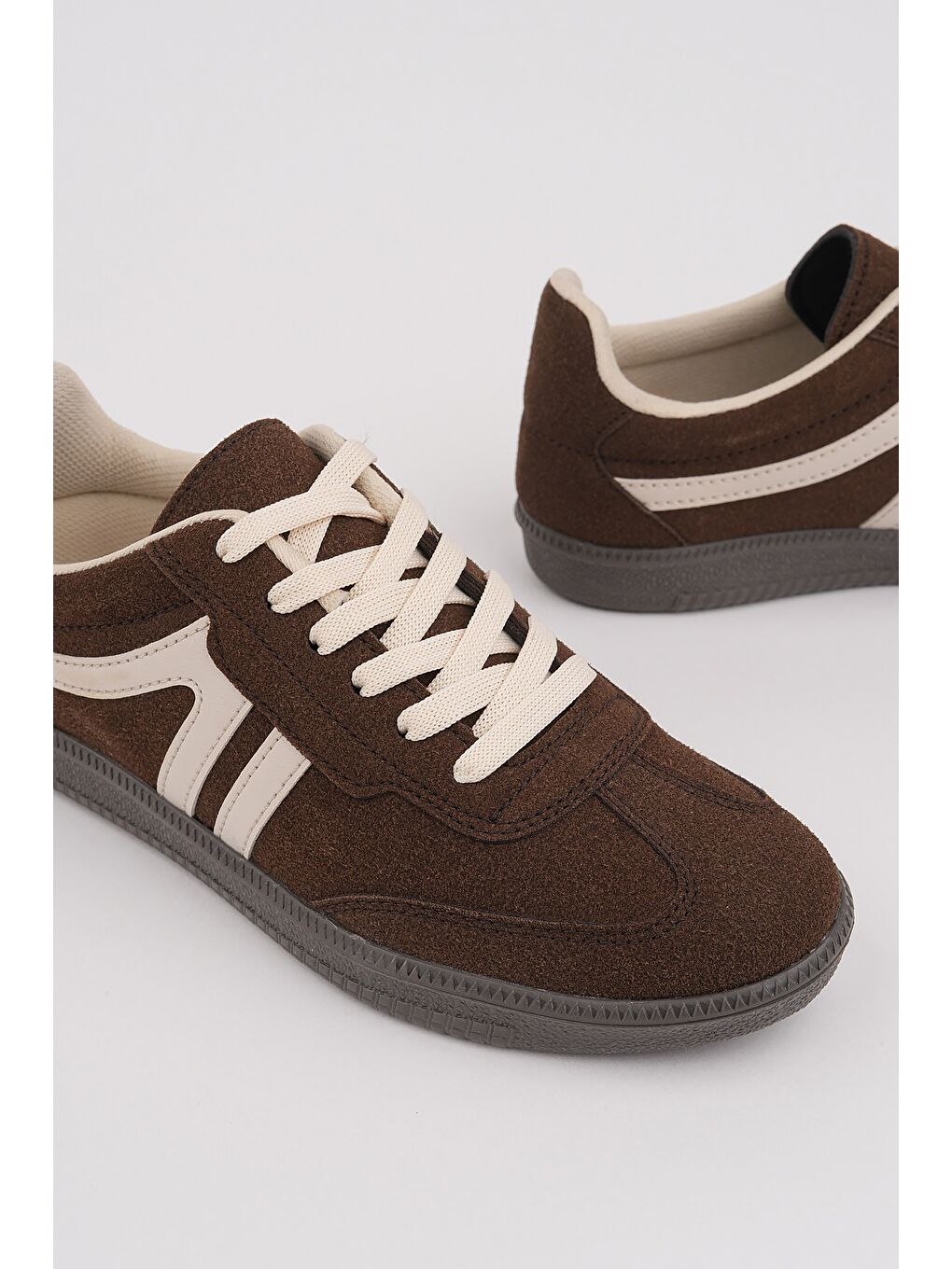 Kahverengi GARCİA Unisex Ortopedik Günlük Bağcıklı Yürüyüş Koşu Sneaker Spor Ayakkabı-2