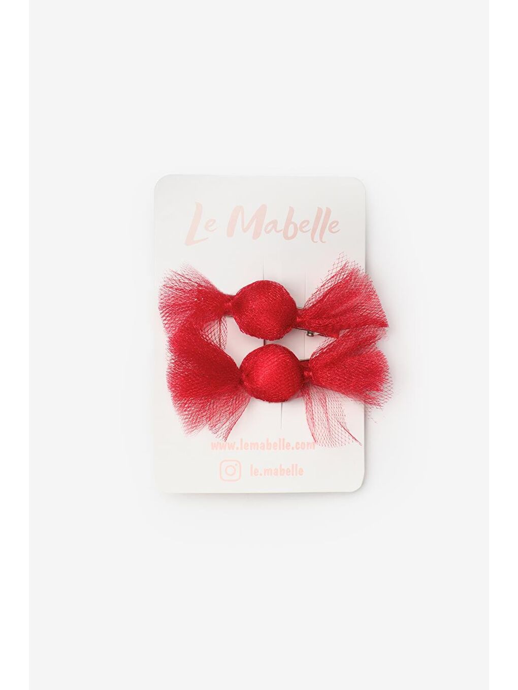 Le Mabelle Kirmizi Kırmızı  Şeker Figürlü Kız Çocuk 2'Li Klips Toka