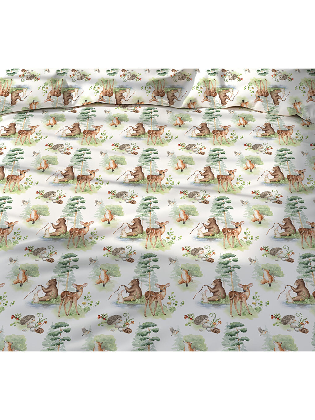 Karışık Sevimli Hayvanlar Figürlü Çocuk Nevresim Seti - 160x220 cm (Fermuarlı)-1