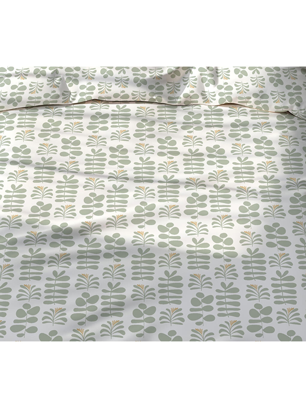 Karışık İskandinav Tarzı Yaprak Desenli Tek Kişilik Nevresim Takımı -Fermuarlı-1