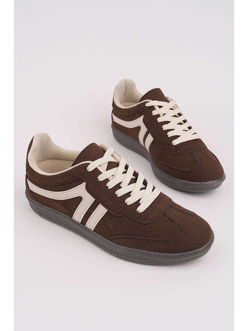 Kahverengi GARCİA Unisex Ortopedik Günlük Bağcıklı Yürüyüş Koşu Sneaker Spor Ayakkabı-4