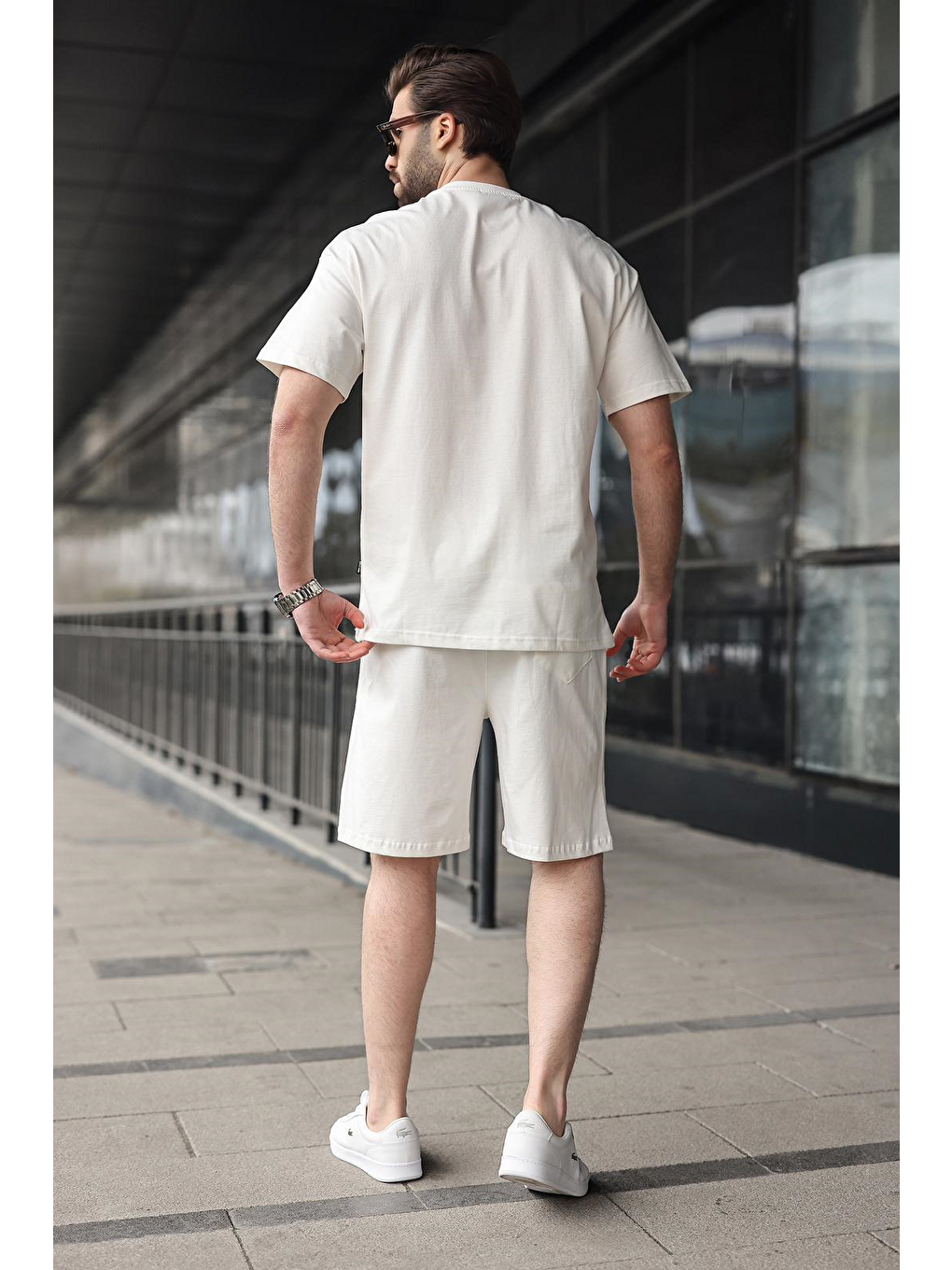 Ekru Erkek Şort T-Shirt Takım E7347-4