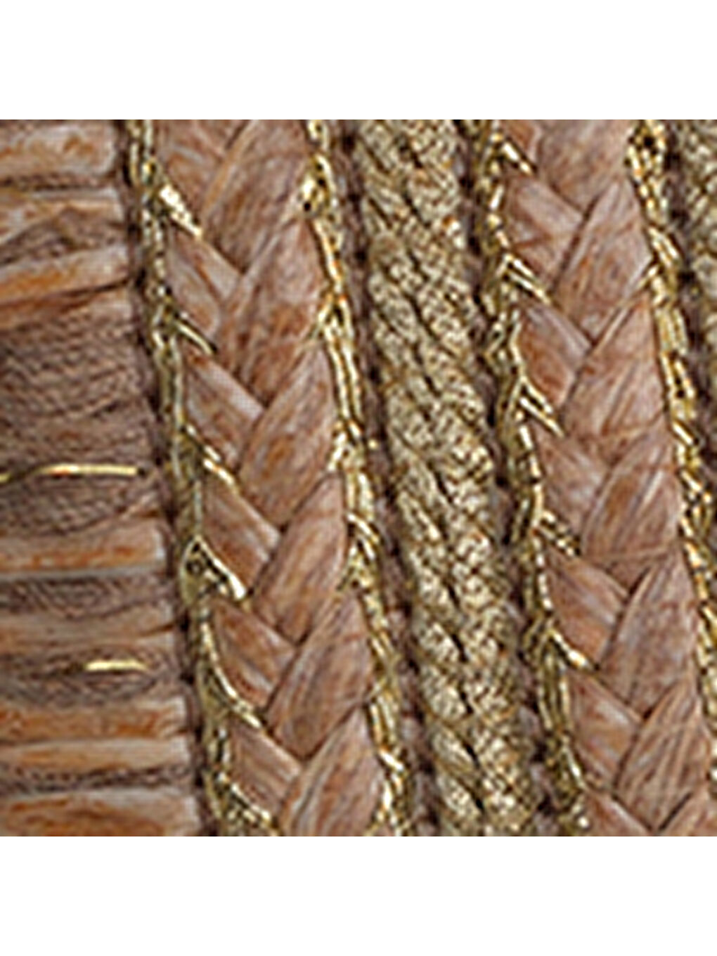 Bej Keren Düz Topuklu Hasır Küt Burunlu Kadın Terlik-6