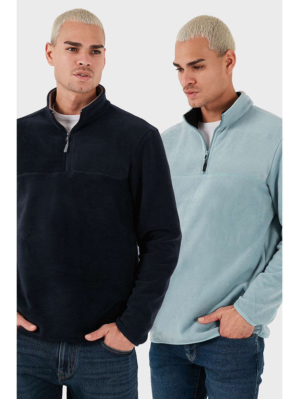 Lacivert Regular Fit Anti-Pilling Tüylenme Yapmayan Soğuk Geçirmez 2'li Paket Polar 5896700S2