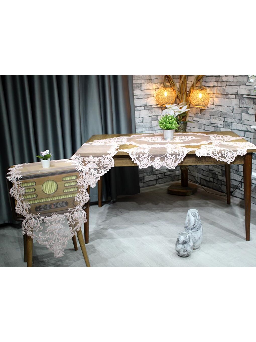 Alara 5 Parça Salon Takımı Pembe