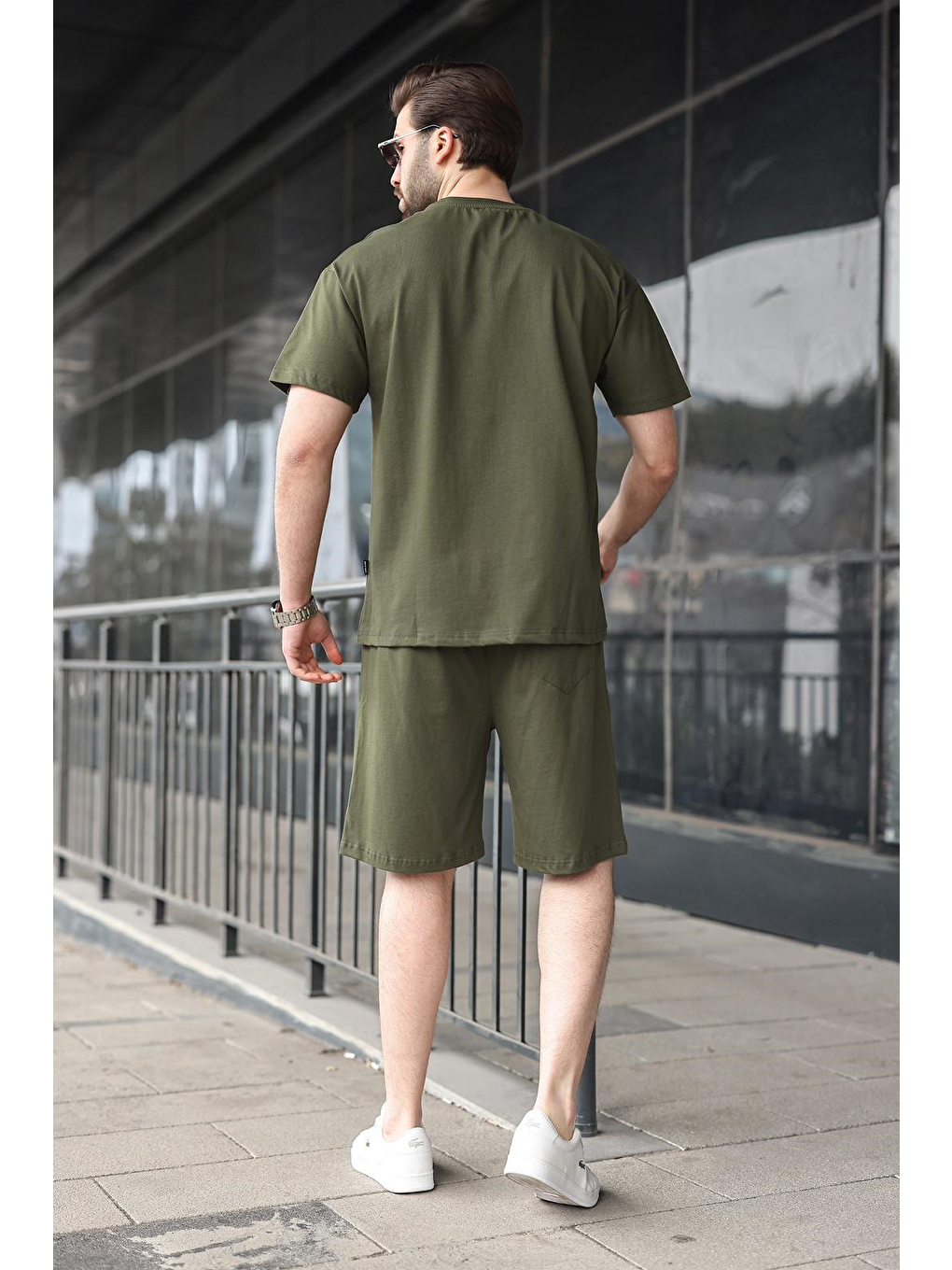 Haki Erkek Şort T-Shirt Takım E7347-2