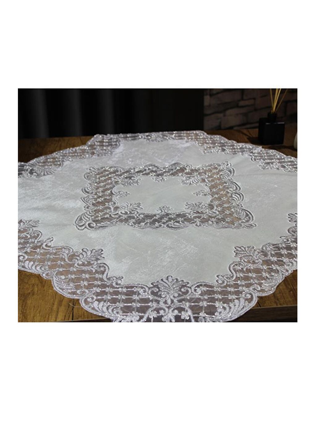 Ekru Kadife Advance Salon Takımı 5 Parça Krem-9