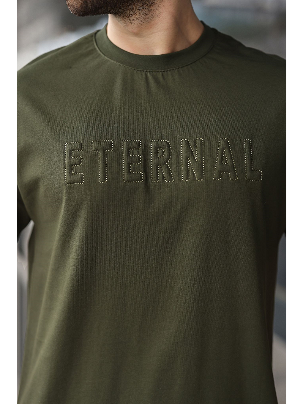 Haki Erkek Şort T-Shirt Takım E7347-4