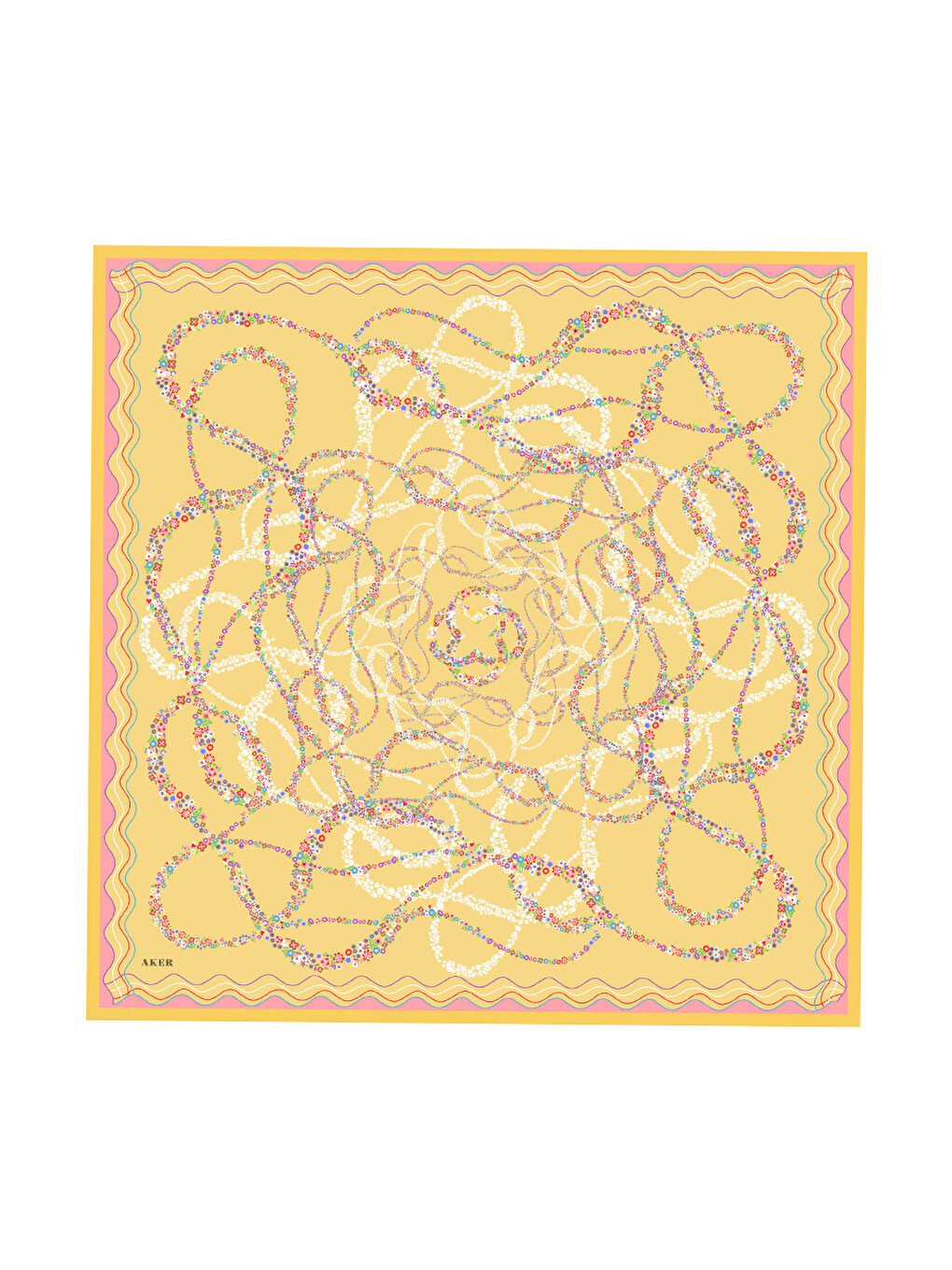 Sarı 90X90 İpek Pamuk Eşarp