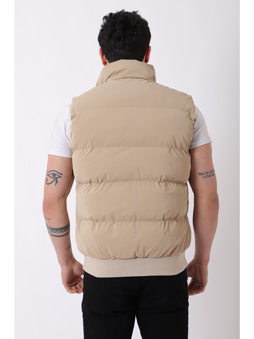 Bej Göğüs Cepli Bel Lastili Nova Yelek BL 1722_60323-5