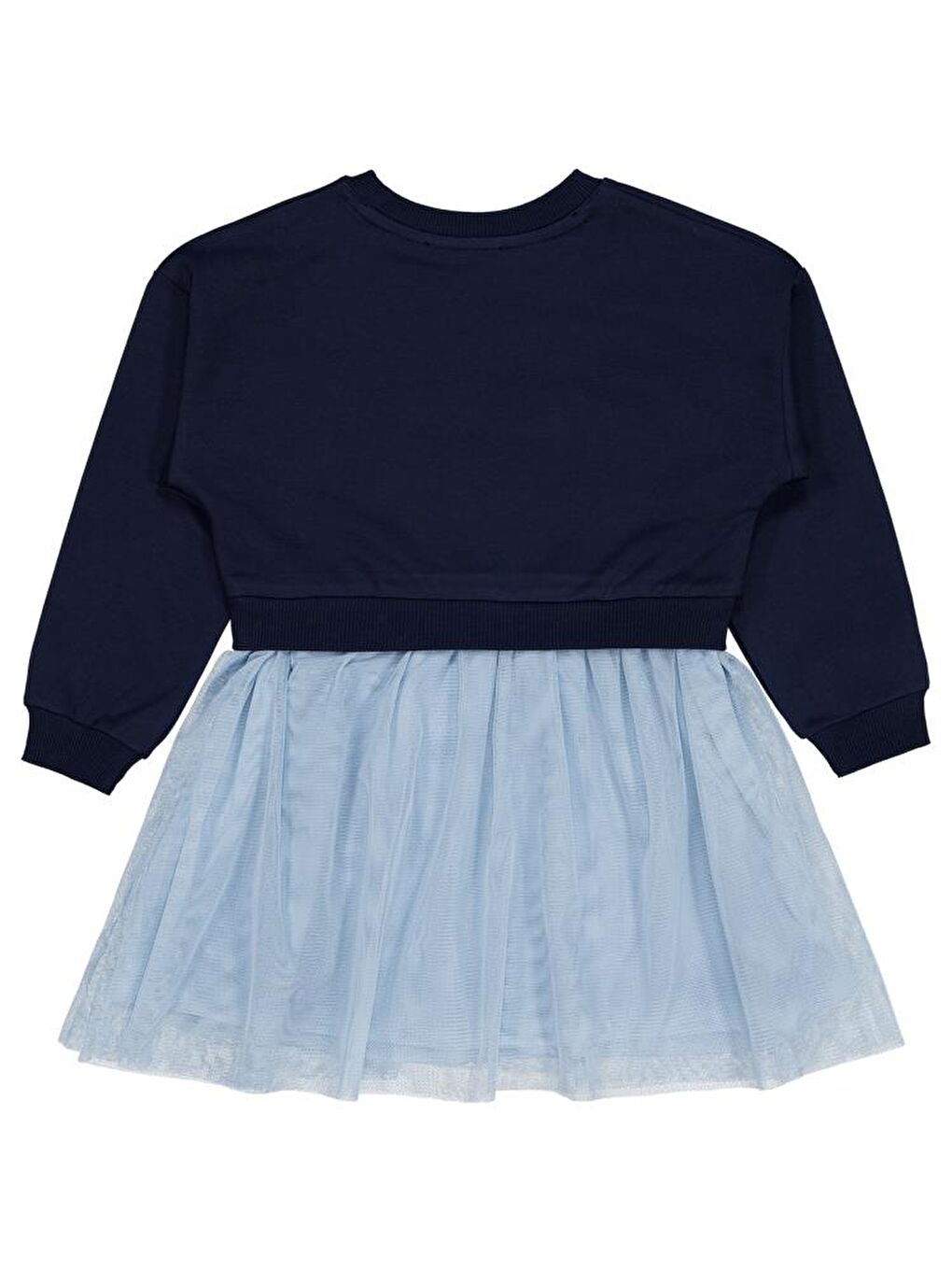 Lacivert Girls Baskılı 2-5 Yaş Elbise-1