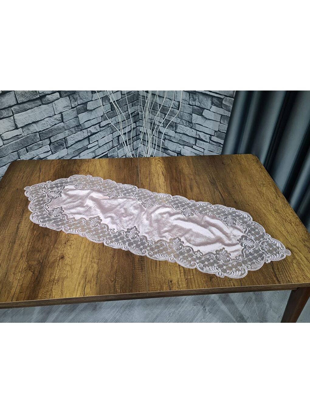 Pembe Kadife Advance Salon Takımı 5 Parça Pudra-3