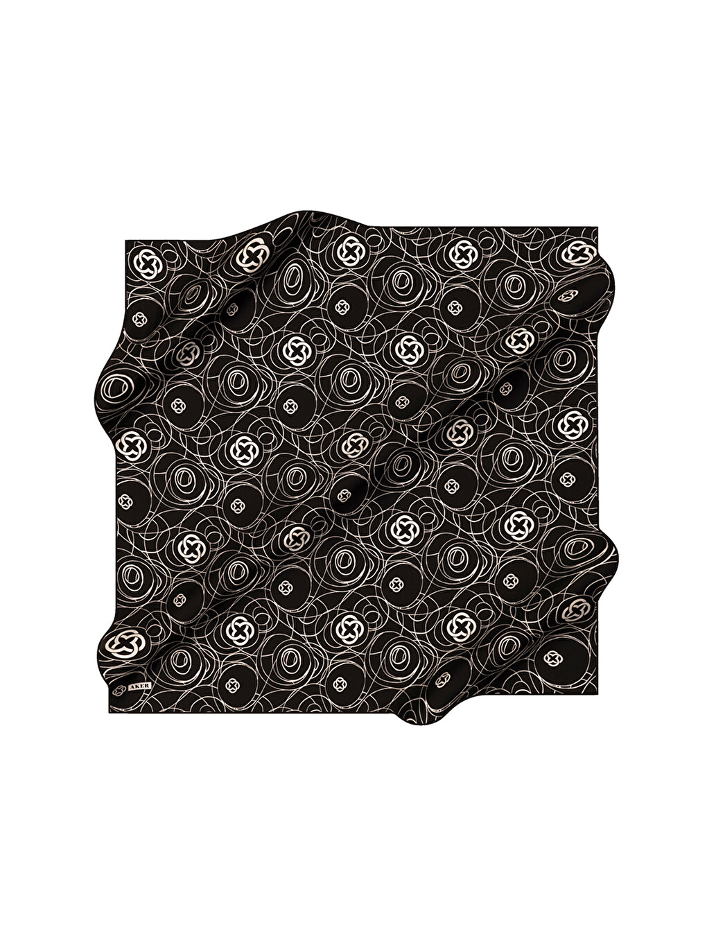 Siyah 90X90 İpek Krep Saten Eşarp