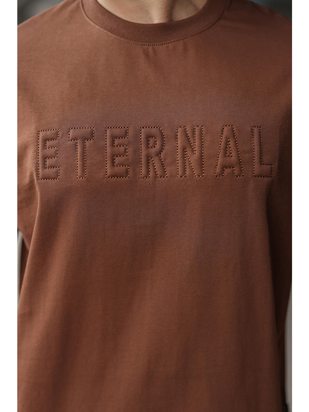 Kahverengi Erkek Şort T-Shirt Takım E7347-4