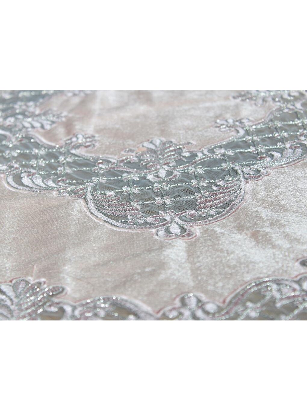 Pembe Kadife Advance Salon Takımı 5 Parça Pudra-7