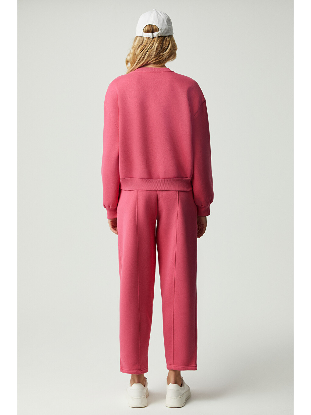 Morgans Kadın Geniş Paça Oversize Pembe Eşofman Altı-3