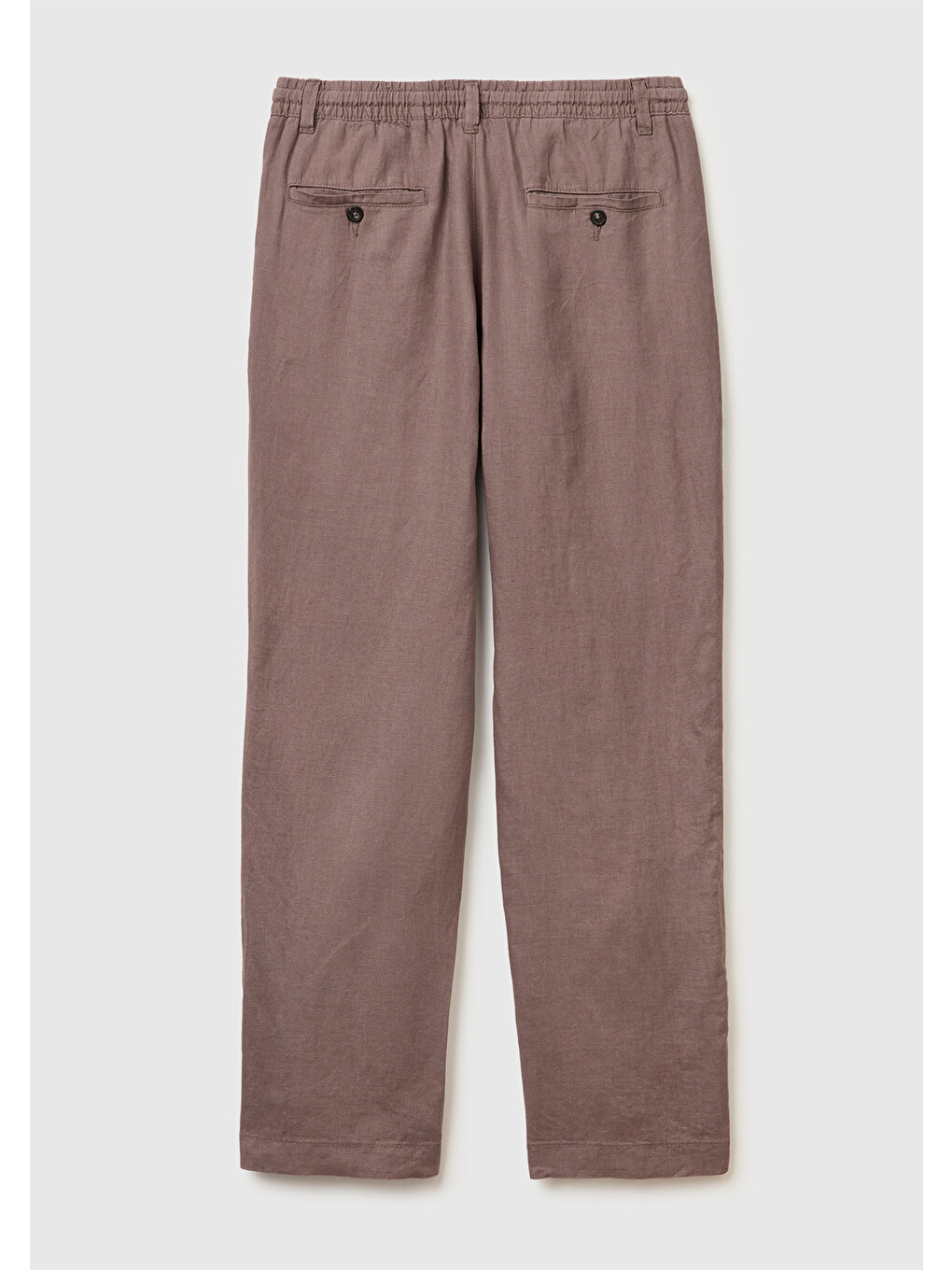 Erkek Kahverengi %100 Keten Beli İpli Pantolon-1