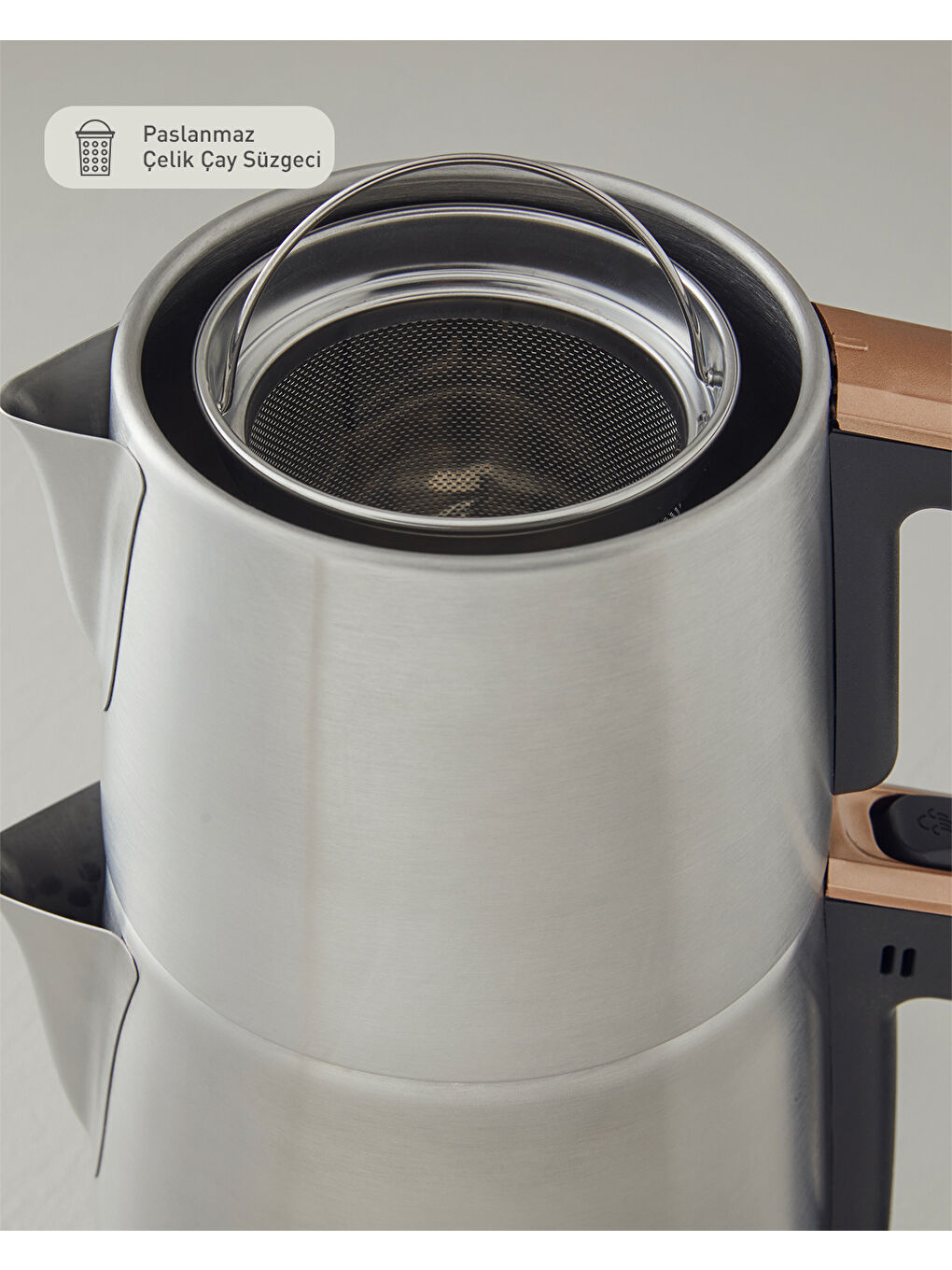 CMK 6010 Inox Çay Makinesi ve Kettle Siyah-Bakır-6